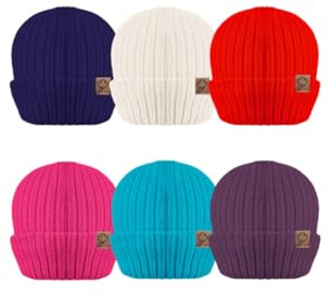 Kids Children's Girls Boys Thermal Plain Black Hat R40 Stretchy Warm Beanie Fully Insulated Hat for Winter Autumn Approx. Size 7 to 12 Years (UK, Age, 7 Years, 12 Years, Red)