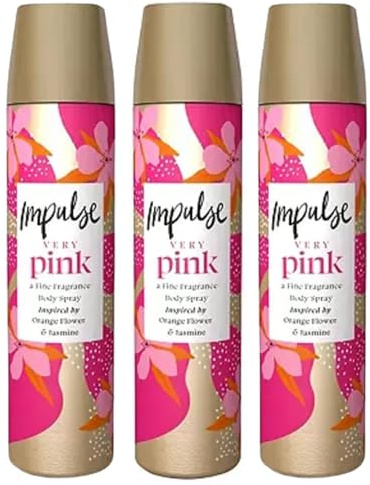 Very Pink Body Spray– 75ml, Pack of 3 Elegant Floral Blend of Lily of the Valley, Pink Orchid, Rose & Lotus Blossom for a Delicate, Lasting Scent.Gracefully Feminine