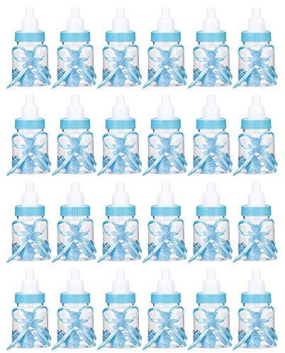 Glomora 24 pz Bella Bottiglia di Latte in Plastica Scatola di Caramelle Bottiglia Riempibile Baby Shower Bomboniere Decorazione Ricordo