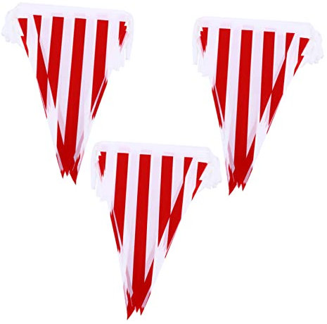 Generisch 3St Zirkus zieht Fahnen Zirkuszelt Zirkus-Karnevalsparty Zirkusspielzeug karnevalsdekoration fasching dekoration Party-Streifen-Design-Banner hängende Verzierung Sport Stripe