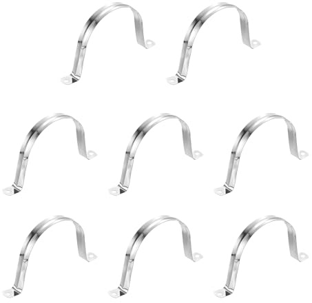 QUARKZMAN 8 Stück Rohrschellen, 90mm(3,54) 304 Edelstahl 2-Loch U-förmige Halterung Rohrhalter Rohrschellen zur Befestigung von Rohrleitungskabeln