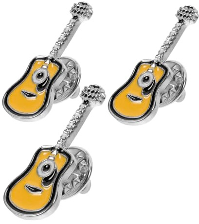 Holibanna 3 Stück Retro Gitarrenbrosche Pin Aus Emaille Mit Anstecknadel Bunte Mode Anstecker Für Kleidung Rucksack Tasche Schmuck Für Damen Herren