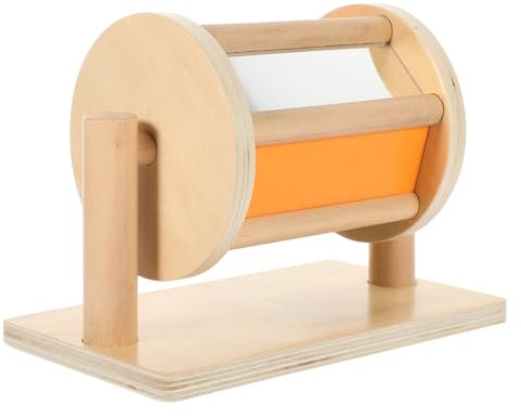 Abaodam Holztrommel Spielzeug Textile Drum Lernspielzeug Förderspielzeug Für Junge Mädchen Montessori Frühförderung Farb Größenwahrnehmung Spielzeug Ab Jahr