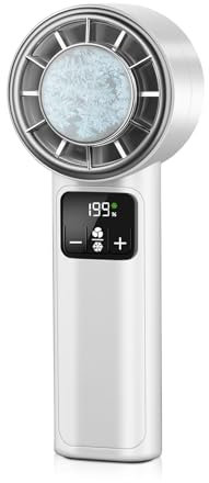 HONEYYEAR Handheld Fan with Ice Cooler, Rechargeable Personal Fans, 1-199 Adjustable Speed, 3-IN-1 Hand/Desk/Neck Mini Fans, Portable Hand Fan for Travel, Outdoor, Office, Working, Gifts for Women,Men