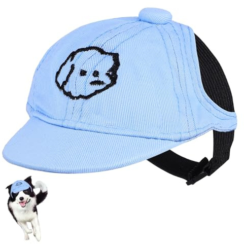 VICASKY Chapeau De Soleil pour Chien Casquette Ajustable Doux pour Animaux Les Rayons UV pour Activités Extérieures Chapeau Été Amusant pour Chiens Et Chiots