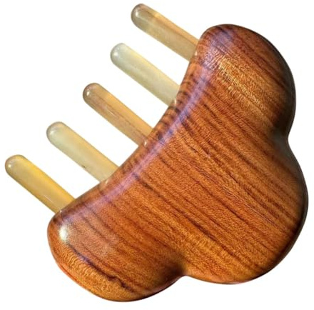 Gua Sha Kamm Kopfhautmassage, Braun für Handlich Holz | Akupunktur Massagegerät, zur Kopfpflege und Entspannung, für Körperanwendung, Glatt Verarbeitet