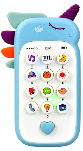 Toy for 1 Year Old Boys Toy Phone for Toddler Age 1 2 3 Play Phone Baby Mobile Phone Toys with Music and Lights Early Educations Toys 6-12 Month 1st Birthday Gifts for 1 2 3 Year Old Boys