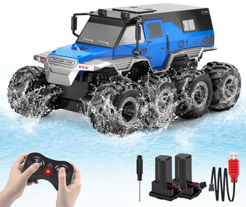 PAISHENKEJI Macchina Telecomandata Auto RC Car - 8WD Camion RC Giocattoli Anfibio Off-Road Autos RC Camion 2.4GHz Drift Truck per bambini Auto telecomandata rotante a 360 compleanni, Natale