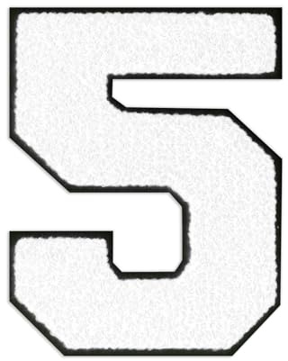 QianSiLi Patch Thermocollant Vetement, 0-9 Thermocollant Tissus Fer à Repasser Pour Vestes, Manteaux, Chemises, Sacs, Jeans, Sacs à Dos (11,45cm,Blanc,5)