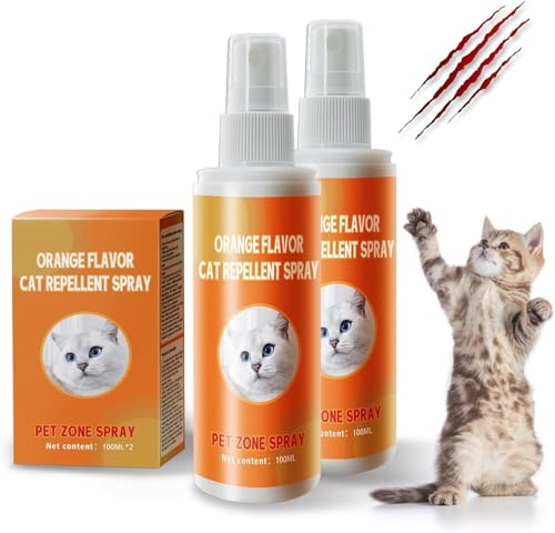 PurrBark Natural Cat Deterrent Spray - Stop Scratching Protect Furniture Sofa Rugs Curtains | Safe Training Aid for Cats & Kittens | Indoor & Outdoor Spray | Non-Toxic Anti-Scratch Formula (2x100mL)​