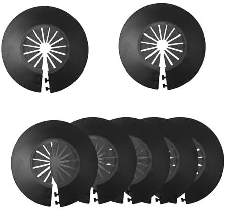 Flomiara 6 Stück Heizungsrohr Rosette Rohrabdeckung Klapprosette Rohrmanschette Heizungsrohre Warm und Kaltwasserrohre Gasrohre Obere und Untere Wasserrohre Leitungsrohre 14-29 mm Universal (Schwarz)