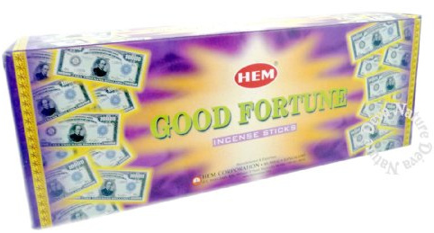 Encens BONNE FORTUNE * GOOD FORTUNE *lot de 6 boites x 20 bâtons = 120 bâtons d'encens indien