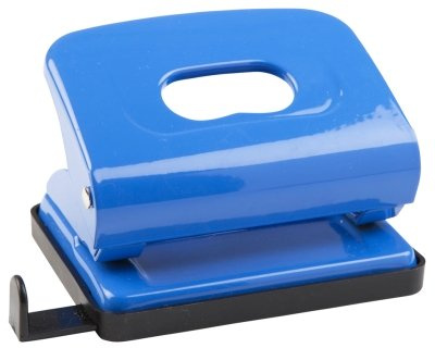 IDENA Metall-Locher mit Anschlagsschiene / Farbe: blau