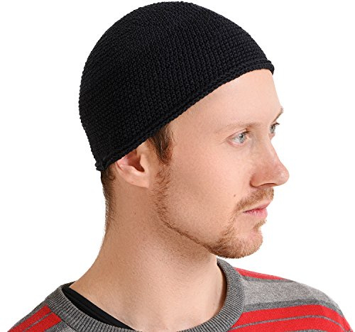 CHARM Herren Mütze Short Beanie & Strick Kopfbedeckung | Männer Skull Cap, Gebetsmütze, Muslim Kappe, Islam Kufi, Takke, für Namaz, in 2 Größen