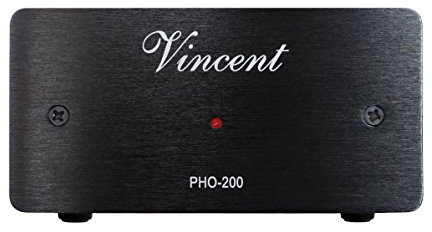 Vincent PHO-200 Phono-Vorverstärker, kompaktes Aluminium-Gehäuse, für Plattenspieler mit MM und MC-Abtast-Systemen, schwarz