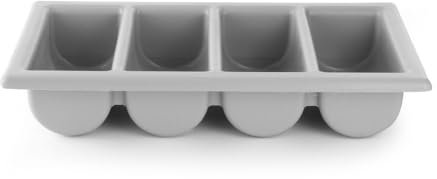 HENDI Portaposate con 4 Scomparti, Polipropilene, Grigio, 1