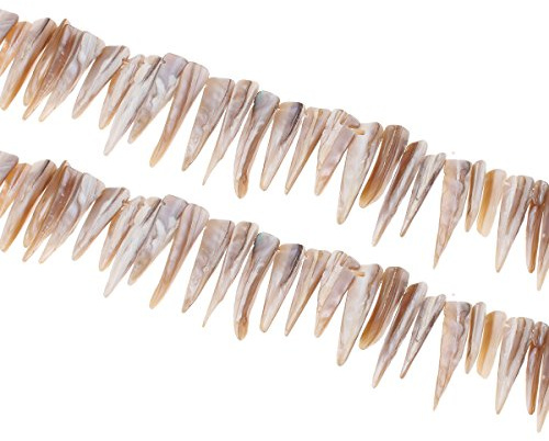Perlin 60 EISZAPFEN Perlmutt Perlen Muscheln 20-40mm WEISS/KREM Schmuck Desing U201