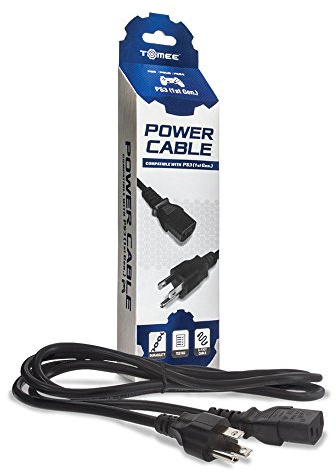 Tomee Stromkabel für PS3 / Xbox 360 / PC, 3-Zinken