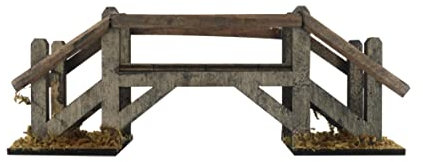 Ferrari & Arrighetti Ponticello con Ringhiera per Presepe, Legno, Marrone, Bertoni Prepese Linea Natale, 15x5x6 Centimetri