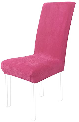 sourcing map Housse de Chaise de Salle à Manger Extensible Peluche élastique Lavable Protecteur Fuchsia