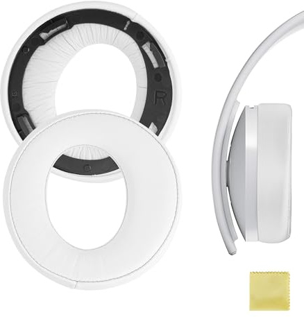 geekria Ohrpolster Ersatz für PlayStation Gold Wireless Stereo Headset/Sony PS4/PS3/PSV Gold Wireless Kopfhörer Ersatz Ohr Pad/Kissen/-Cover/Ohrpolster Reparatur Teile (weiß)
