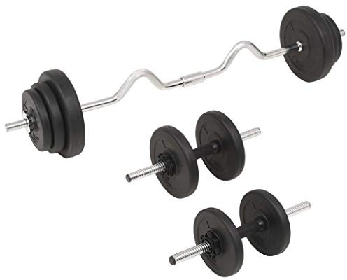 Festnight Fitness Träningsredskap Hantelset Sport Hantlar Skivstång Hantel Set Totalvikt 30 kg Träning