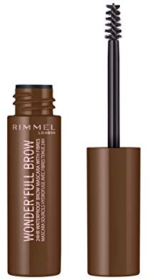 Rimmel London Wonder'Full 24HR Eyebrow Mascara, Long-Wearing, Waterproof, Smudge-Proof, 002, Medium Brown, 0.04oz