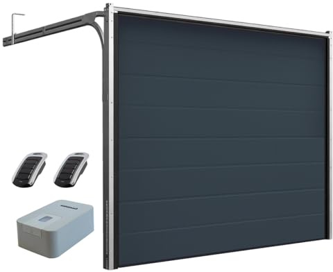 DoorHan Sektional Garagentor mit Antrieb und Handsender | zu Selbstmontage | Größen wählbar | (RAL 7016 (Anthrazitgrau), Breite 2500 mm x Höhe 2030 mm)