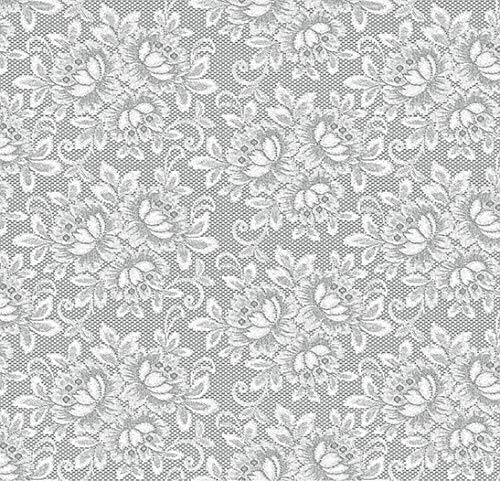 PVC Tischdecke Dantella Wachstuch • Breite & Länge wählbar • abwaschbare Tischdecke • Blumen Spitze Spitzendekor grau Weiss, Größe:140 x 100 cm