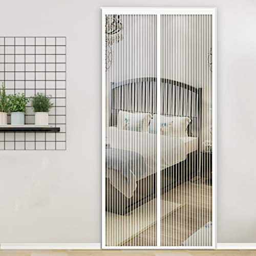 CHBIN Fliegennetz Vorhang 70x230cm Kinderleichte Klebemontage Magnet Insektenschutz Tür Insektenschutz für Flure/Türen/Windows/Wohnzimmer, Weiß
