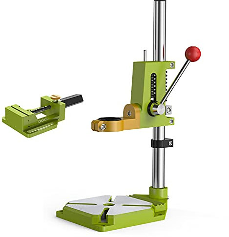 YAOYAOO Bohrständer, Bohrmaschinenständer mit Schraubstock, Höhenverstellbar Säulenbohrmaschine Fräsständer, Multifunktion Standbohrmaschine mit 90 ° Drehbarer Backe