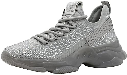 Steve Madden Maxima-R Fashion Sneaker, Grey, 9 M