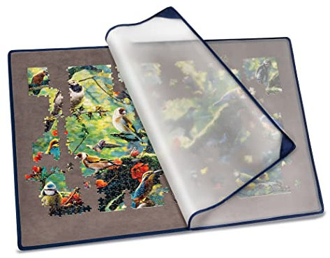 Tektalk Puzzle Board, tragbare Puzzlematte mit staubdichter Abdeckung zur Aufbewahrung von Puzzles, rutschfeste Oberfläche (grau, für bis zu 1500 Teile)