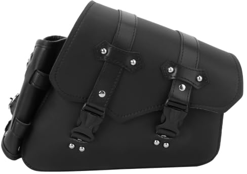 BESPORTBLE Werkzugtasche Satteltaschen Seitentasche Hängetaschen Werkzaugtasche Satteltasche aus Leder (Lade Site Schnell Zerkleinernden Schnallenstil Schwarz)