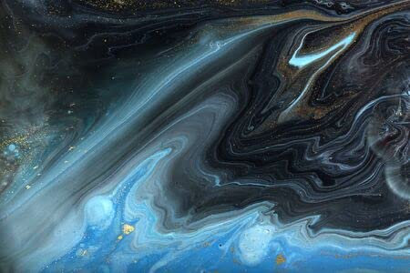 adrium Acryl-Bild 80 x 50 cm: Blaues und goldenes Marmorierungsmuster. Flüssige Textur aus goldenem Marmor(126007544)