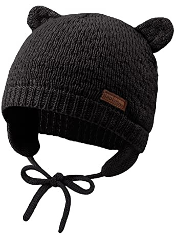 XIAOHAWANG Baby Wintermütze Jungen Mädchen Warmer Strickmützen Weicht mit Süße Bärenohren