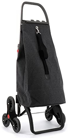 Klappbarer Einkaufstrolley Rolser EcoSak 6 Räder Treppensteiger - Carbon