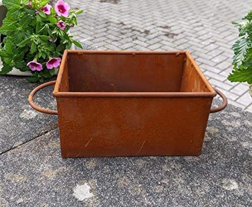 Generisch NEU !! Schublade Pflanztopf 31 cm breit aus Metall in Edelrost Rost Garten Pflanzgefäß Blumentopf Landhaus Shabby chic Vintage Pflanzgefäß
