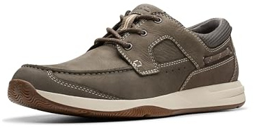 Clarks Zapatillas náuticas Sailview Lace para Hombre, Taupe Nubuck, 45 EU