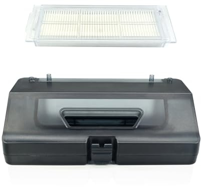 Für Viomi Wassertank-Staubbox-Filter, 2-in-1-Wassertank-Auffangbox-Filter für VIOMI V2 V2 PRO V3 Roboter-Staubsauger-Teil (schwarz)
