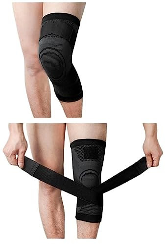ZONTO Knee pads Basketball Knee Braces Sports Knee Braces Unisex Fit Knee Protector Fitness Compression Sleeves-Black,L