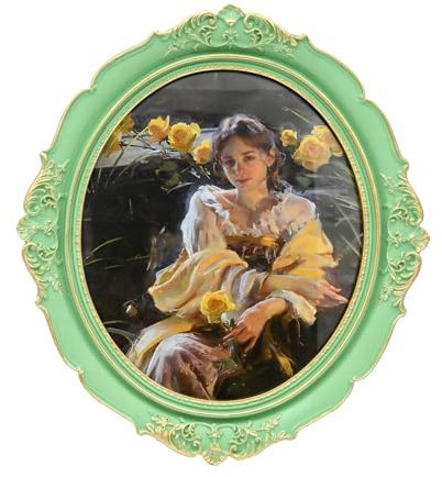 Kaolituis Bilderrahmen, 25,4 x 30,5 cm, Barockrahmen, oval, 25,4 x 30,5 cm, für Wand und Tisch, goldfarben
