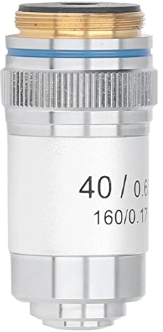 40x hög förstoringsmål mikroskop lins, amikroskop lins mässing krompläterat gränssnitt 20,2 mm, för sammansatta mikroskop och verktyg