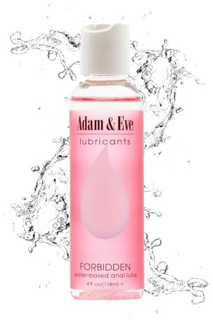 Adam & Eve Anal Lube, Forbidden Water Based Lube, and Personal Lubricant Gel for Privacy and Toys, Thick Long Lasting Non Staining, Odorless Formula for Anal and Vaginal Play, Perfect for Gifting 8 oz