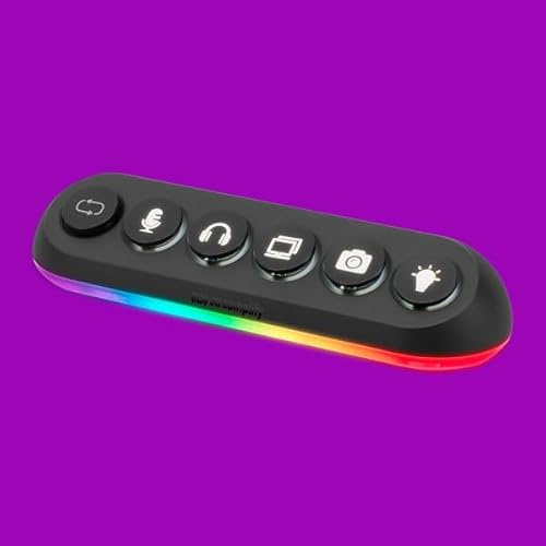 Streamplify DECK HUB 5 USB Hub - 4 USB 3.0 Ports, 1 USB 2.0A Charging Port, LED Indicators, Swappable Keycaps, RGB Lighting, Cable Management