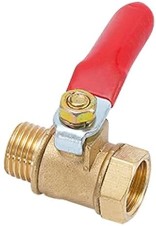 Ball Valve,Double Union Ball Valve, 3-Way Diverter Valve,2pcs Brass Ball Valve,1/8 1/4'' 3/8'' 1/2'' Female to Male Threaded Mini Brass Shut Off Ball Valve Flow Control Plumbing Fitting (Size : 1/8