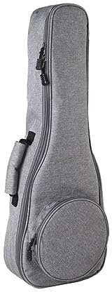 DRESSOOS Ukulele-Tasche - Instrumententasche für Musikinstrumente - Leinentasche mit Rucksack-Riemen - Wasserfest - Grau