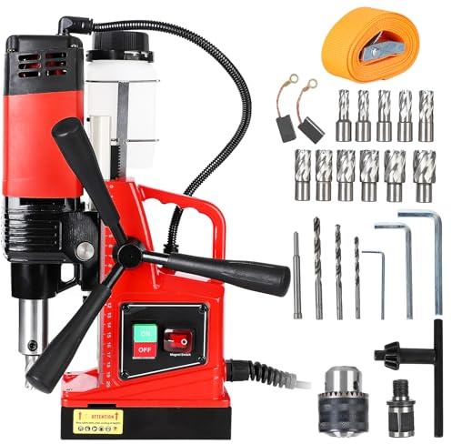Mag Drill Press 1300W Power Portable Magnetic Drill, Electric Drilling Machine for Metal Surface, Industrial and Home Improvement