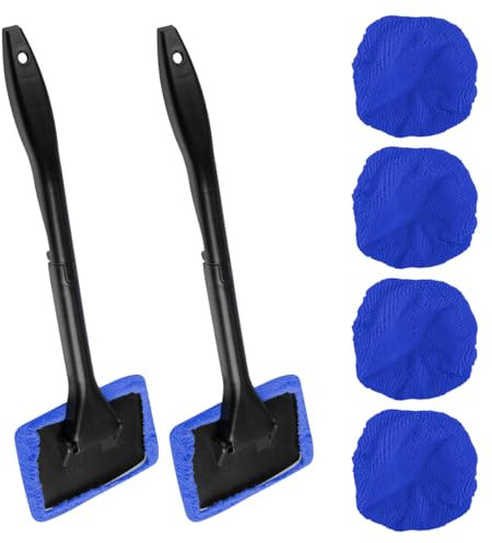 Thyonta 6PCS Windscreen Cleaning and Defogging Brush Car Window Wiper Tool for All Kinds of Cars to Improve Glass Visibility(Blue)