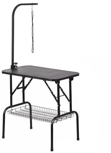 Trimmtisch für Hunde Klappbar, Hundefriseur Tisch, Metallrahmen und Spanplatte für Kleine, Mittlere und Große Hunde und Katzen(L)